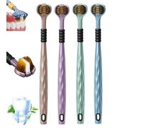 Cepillo Dental De Limpieza Multiángulo De Tres Cabezales, Spazzolino da denti a tre teste multi-angolo, 3 lati, pulizia a 360°, cura di denti e gengive per adulti (4 pezzi)