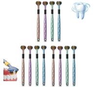 Cepillo Dental De Limpieza Multiángulo De Tres Cabezales, Spazzolino da denti a tre teste multi-angolo per la pulizia, 3 lati, 360° pulito per una cura completa di denti e gengive (12 pezzi)