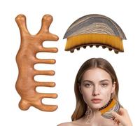 Cepillo facial Masajeador facial de drenaje linfático y masajeador de contorno con peine de madera - cepillo linfático seco para contornos de rostro y cuello - diseño ergonómico