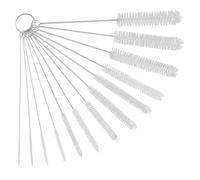 Cepillo Limpieza, Cepillos de Limpieza 13 piezas, Cepillo de Nylon 21 cm, Mini Cepillo de Acero Inoxidable, para Botellas, Pajitas, Biberones, Vasos, Tubos, Cafeteras - Blanco