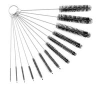Cepillo Limpieza, Cepillos de Limpieza 13 piezas, Cepillo de Nylon 21 cm, Mini Cepillo de Acero Inoxidable, para Botellas, Pajitas, Biberones, Vasos, Tubos, Cafeteras - Negro