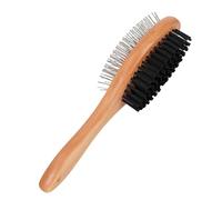 Cepillo Para Perros - 9,13 Pulgadas Cepillo Doble De Aseo | Madera Acero Inoxidable Cepilló Para Mascotas - Elimina Pelo Suelto & Masajea Pelaje Ideale per Baño Casa Diario