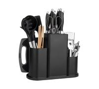 Ceppi Portacoltelli Vuoti, 4 in 1 Ceppo Coltelli da Cucina Universale, Blocco Porta Coltelli Quadrato, Ceppo Portacoltelli da Cucina, Bloque de Cuchillos Pratico, Soporte Cuchillos Cocina (Nero)