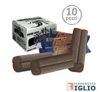 10 PEZZI CEPPI TRONCHETTI OPTIMA KG.1,100 ECOLOGICO ACCENDIFUOCO DURATA 2 ORE