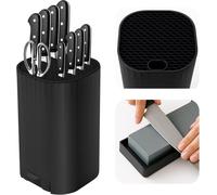 Ceppo Coltelli Da Cucina Vuoto, 4 in 1 Ceppo Portacoltelli Con Cote E Slot Port