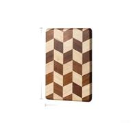 Ceppo da cucina in legno di gomma a scacchi per superficie antiscivolo base per verdure, pane, formaggio, 36 x 24 cm (B)