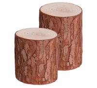 Ceppo in Legno Decorativo 2 Pezzi in Legno di Abete | Mini Decorazione Creativa per Casa e Scrivania, per Maestri e Amici, Stile Realistico