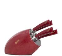 Ceppo in Legno e Pelle Sense Berkel con Set 5 Coltelli Elegance | 2 Colori
