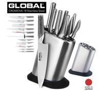 Ceppo liscio con 11 coltelli giapponesi Global G8311/KB/PLR