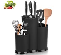 Ceppo portacoltelli 3 in 1, senza coltello, universale, rotondo, con fessure, supporto per coltelli da cucina, riutilizzabile, adatto per coltelli da cucina