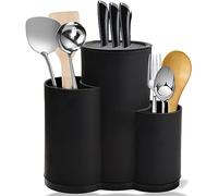 Ceppo portacoltelli 3 in senza coltello, supporto universale rotondo non equipaggiato con porta utensili, blocco portacoltelli vuoto mantiene 12 coltelli da 8 pollici, adatto per tutti i coltelli da