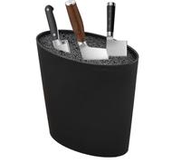 Ceppo portacoltelli, ceppo portacoltelli nero 6x8 pollici Supporto stabile resistente alla ruggine e alla corrosione con fori di scarico che mantiene la griglia affilata a forma ovale per coltelli in