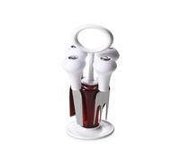 Ceppo portacoltelli con 4 Coltelli da Formaggio in Acciaio Inox, Omada Design