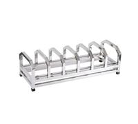 Ceppo Portacoltelli con Base Antiscivolo, acciaio inossidabile, Colore Acciaio Inossidabile, Sei Scomparti, Senza Portacoltelli 80,5 × 35 × 27