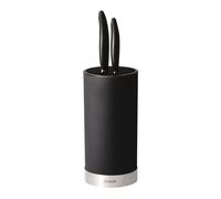 Ceppo portacoltelli Soft-Touch con coltello Santoku e coltello multiuso, Dimensioni 11x11x h24,5 cm design rotondo colore nero nero
