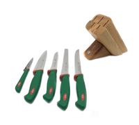 Ceppo Sanelli con 5 coltelli da cucina