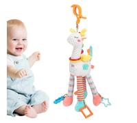 Ceprznvey Baby Rattle, Dangling Plush Toy with Wind Chimes, Multi-Sensory Crinkle Textures, Soft Crib Animal for Travel Activities, Boys And Girlsr, Single Unit