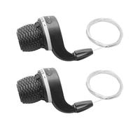 Ceprznvey Bike Gear Shifter, Mountain Shift Lever, Cycling Brake Shifter, Abs Six Speed Design, Long Cable Replacement, for Atv Motorcycle Road Biking, 0.87 Inches Black Pair