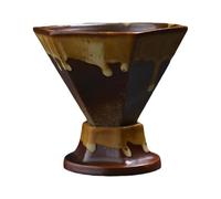 Ceprznvey da caffè in ceramica, stile retrò, unica ed elegante, a forma di cono triangolare, con base per bevande calde o fredde, 10 x 9 x 9 cm, 350 g