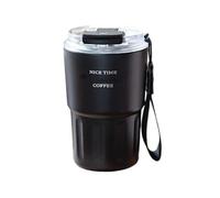 Ceprznvey da viaggio isolata, in acciaio, 360 ml, da caffè portatile con coperchio e cannuccia, bottiglia termica per attività all'aperto, lavoro, uso quotidiano, 7,9 x 7,9 x 14 cm