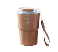 Ceprznvey da viaggio isolata, in acciaio, 360 ml, da caffè portatile con coperchio e cannuccia, bottiglia termica per attività all'aperto, lavoro, uso quotidiano, 7,9 x 7,9 x 14 cm