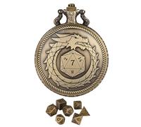 Ceprznvey Dice Storage Case, Dice Pocket Watch, Metal Dice Case, Polyhedral Dice Carrying Storage, Tabletop Game Accessory, Role Playing Board Game Accessory, Lega Material for Table Games, bronzo, Se