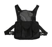 Ceprznvey Gilet Bag, Chest Pouch, Rugged Design Lightweight Adjustable Shoulder Straps Organizer con tasche multiple per l'esecuzione di pesca all'aperto Sport Attivities, Nero , Se référer au