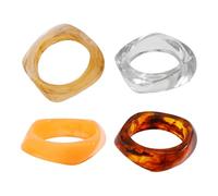 Ceprznvey Resin Bangles, Punk Bracciali, Vintage Wrist Jewelry, Wide Bold Design, Multicolor Style, Streetwear Party Accessory, 6 cm, 7,5 cm, colori misti, 4 pezzi