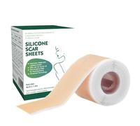 Ceprznvey Scar Tape, Silicone Scars Sheets, Professional Skin Burn Repair Treats Roll Portable Reusable Keloid Removal for Tummy Tuck, 1,6 x 60 Inches Roll-1,5 m