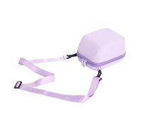 Ceprznvey Small Camera Bag, Eva Hard Shell Case, Protective Storage, Anti-Scratch Carrying Case, Portable Instant Print Bag with Shoulder Straps, 5.51x7.01x3.94 Inches, White/purple