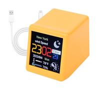 Ceprznvey Weather Clock, Small Digital Weather Forecast, Rechargeable Home Humidity Monitor with Date and Time, Smart Alarm Control, Portable Desktop Device for Indoor/Outdoor Use