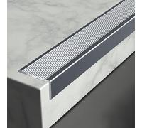 CEQFSWHQ Protezione Antiscivolo for Bordi Scale in Lega di Alluminio - Modanatura for Scale Interne ed Esterne a Forma di L for Maggiore Sicurezza e Durata(Grey,L 140cm (55 1/10"))