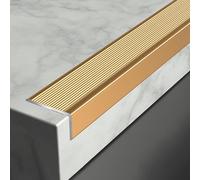 CEQFSWHQ Protezione Antiscivolo for Bordi Scale in Lega di Alluminio - Modanatura for Scale Interne ed Esterne a Forma di L for Maggiore Sicurezza e Durata(Gold,L 100cm (39 2/5"))