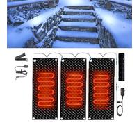 CEQFSWHQ Tappetini Anti-Scivolo for Lo scioglimento della Neve for Uso Esterno - Tappetini riscaldanti in Gomma da 360 W con Spina for percorsi Invernali sicuri(40x120cmx3Pcs)