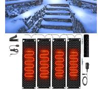 CEQFSWHQ Tappetini Anti-Scivolo for Lo scioglimento della Neve for Uso Esterno - Tappetini riscaldanti in Gomma da 360 W con Spina for percorsi Invernali sicuri(40x60cmx4Pcs)