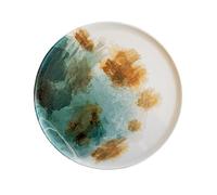 CER-POR Piatti Pizza | Piatti Per Pizza Grandi in Porcellana Turca Decorati. 2 Pezzi da 32 cm (Set 2pz AQUA)