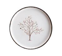 CER-POR Piatti Pizza | Piatti Per Pizza Grandi in Porcellana Turca Decorati. 2 Pezzi da 32 cm (Set 2pz LIFE TREE)