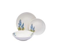 CER-POR Set piatti LAVENDER | 18 pezzi floreali in porcellana per tavole romantiche. 18 Pezzi. Per 6 Persone