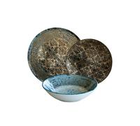 CER-POR Set piatti LEGACY | 18 pezzi porcellana decorata per stile classico e vintage. 18 pezzi per 6 persone