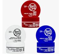 Cera Aqua Wax Rosso | Blu | Bianco Brillante 150 ml | Controllo massimo | Potenza totale | Effetto Brillante | Cera per capelli uomini e donne, confezione da 3