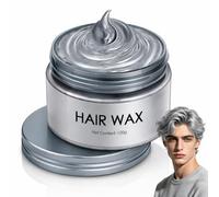 Cera argentata per capelli grigia, 120 g, pomata temporanea per lo styling e il cambio di colore, tinta per capelli lavabile, per donne, uomini e bambini, per festival, palcoscenico, cosplay e feste
