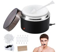 Cera Brasiliana Kit di Cera per Donne e Uomini Nose Wax Kit Depilazione Professionale per Sopracciglia Viso Gambe Ascelle con 100g di cera per peli del naso 20 Accessori per Casa e Salone (S Rotondo)