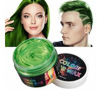 Cera Colorante Temporanea per Capelli Viola 120 g, Cera Colore Capelli Lavabile per Bambini, Uomini e Donne, Colore Temporaneo Capelli Naturale per Feste, Cosplay e Halloween (Verde)