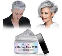 Cera Colorata per Capelli Temporanea, Hair Colour Cera per Uomini e Donne Styling Lavabile Hair Color Wax per Feste Cosplay Halloween e Modellazione 120g (Grigio, 120g)