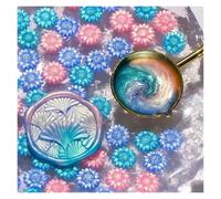 Cera da sigillo in colori misti, Perline di ceralacca multicolori, confezione da 100, con cucchiaio ottagonale for buste, inviti