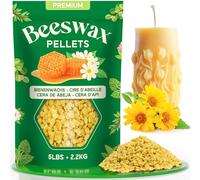 Cera d'api biologica NORVENCE per cosmetici, pastiglie di cera d'api bianca 2,2 kg, cera per candele, cera d'api pura e naturale per la cura della pelle, balsamo per le labbra, lucidatura e lozioni