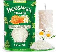 Cera d'api biologica NORVENCE per cosmetici, pastiglie di cera d'api gialla 2,2 kg, cera per candele, cera d'api pura e naturale per la cura della pelle, balsamo per le labbra, lucidatura e lozioni