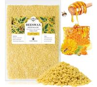 Cera D'api Gialla Biologica 453G, Cera D'api Gialla Pura e Naturale al 100% per La Cura Della Pelle Fai Da Te, Balsamo per Labbra, Smalto, Lozione, Sapone e Accessori per La Fabbricazione di Candele