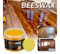 Cera di legno per lucidatura alla cera d'api (80g) - Rinnovo mobili in legno, rimuove macchie, lucida e cura con olio essenziale - Con spugna - Cera di legno solida alla cera d'api per mobili e pavime