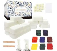Cera Di Soia Per Candele,Cera Per Candele Da Versare,Kit Fai Da Te Per La Fabbricazione Di Candele,Adesivo Per Stoppino In Cera Per Candele,Cera Di Soia Naturale Da 960 g,Kit Per Sciogliere La Cera